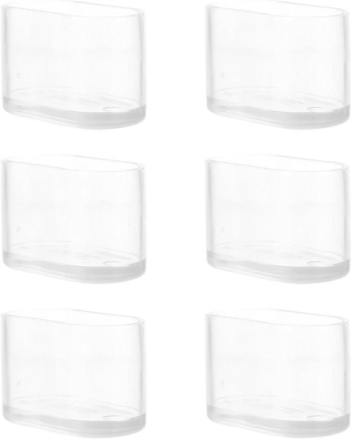 Allecto plus Ovale Stoelvoetbeschermers Siliconen Meubelpoten Transparant 20x40 mm Stoelpootdoppen Stuks Bekleding Vloerafdekkingen