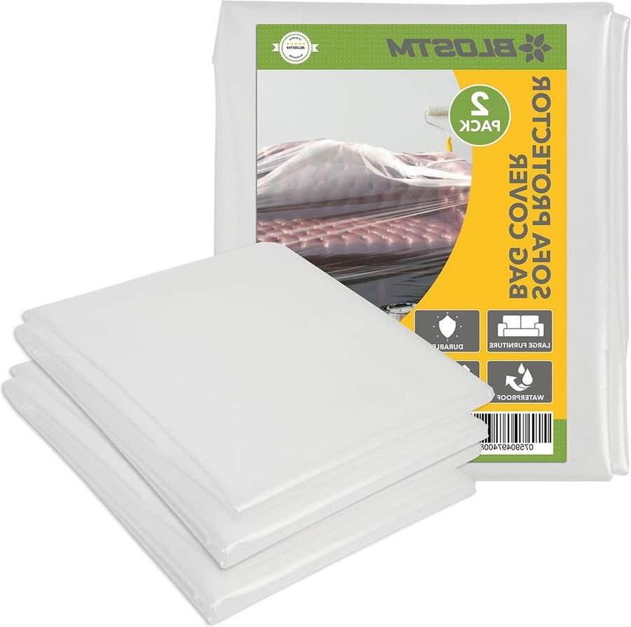 Beschermhoezen voor Meubels Extra Dikke Waterdichte Sofahoezen Stofhoezen voor Banken Plastic Sofa Covers Verplaatsen Opslag 300cm x 137cm 600g 2 Stuks