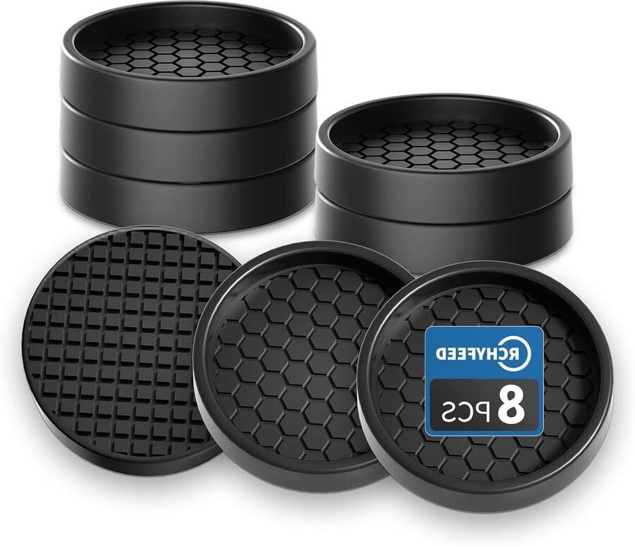 Beschermpads 8 stuks 5 cm meubelglijders antislippads voor meubelrollen (zwart rond)