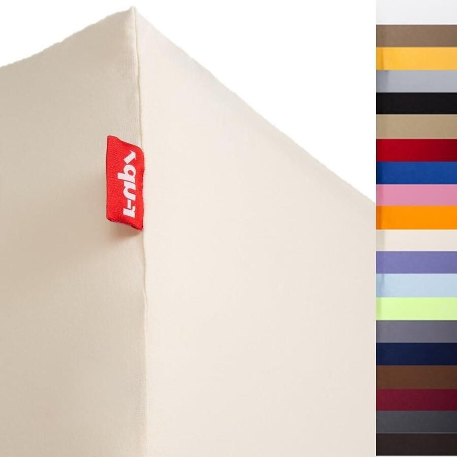 Beste hoeslakens 90 x 200 100 x 220 dubbelpak tot 35 cm hoogte vele kleuren 95% katoen 5% elastaan 230 g m² Oeko-Tex stressvrij hoge matrassen (natuur) matrasovertrek