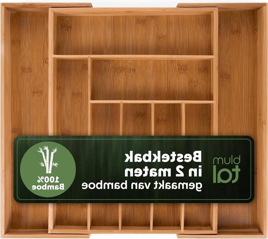 Bestelbak Groot 50 x 445 x 5 cm Uittrekbare Bamboe Lade Verdeler Organizer voor Keuken Laden