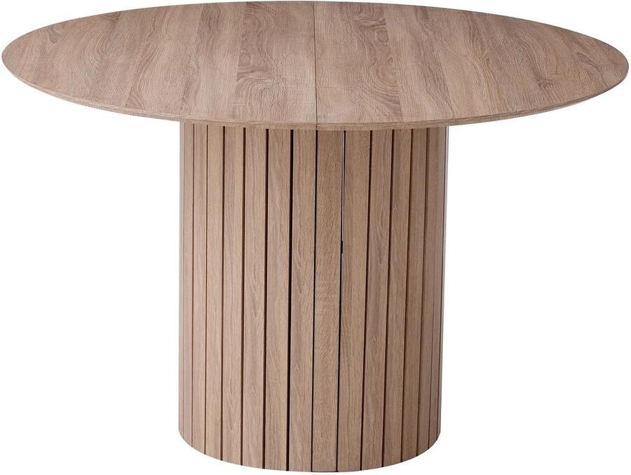 Betaalbare Goederen Eettafel hout lichtbruin Luxe eettafel rond Donkerbruine blad Rond Meubels eettafel klassiek