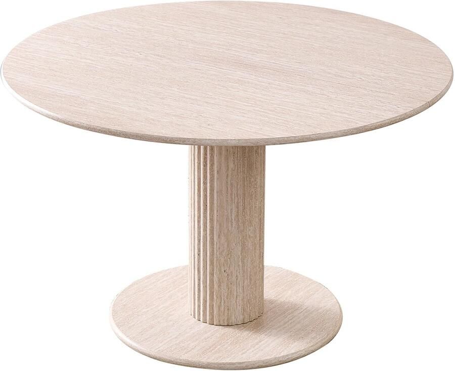 Betaalbare Goederen Eettafel hout ongelakt Luxe eettafel rond Donkerbruine blad Rond Meubels eettafel klassiek