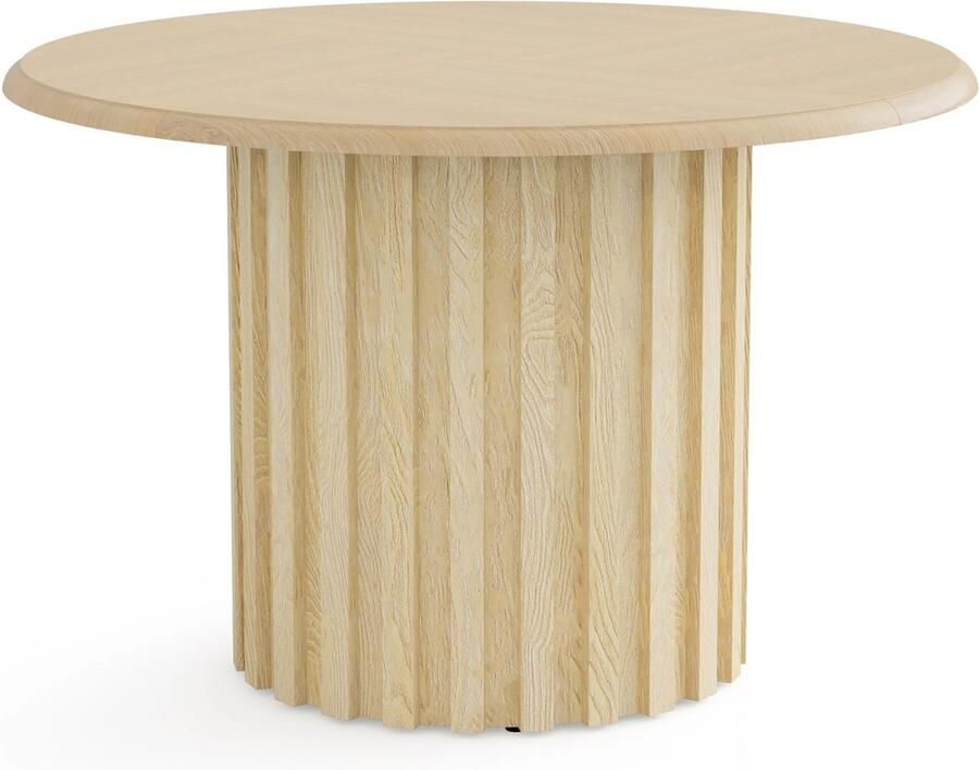 Betaalbare Goederen Eettafel rond 4 personen natuurlijk hout Onderstel bruin blad Rond Meubels woonkamer eten