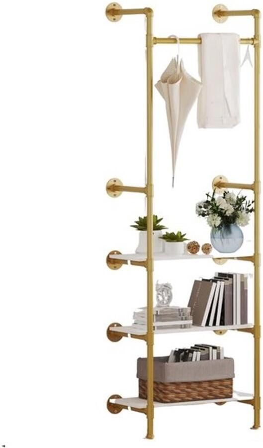 Betaalbare Goederen Kledingrek Goud pijpleiding industriele pijp kledingrek metaal kleding rek kledingstang kledingrekken