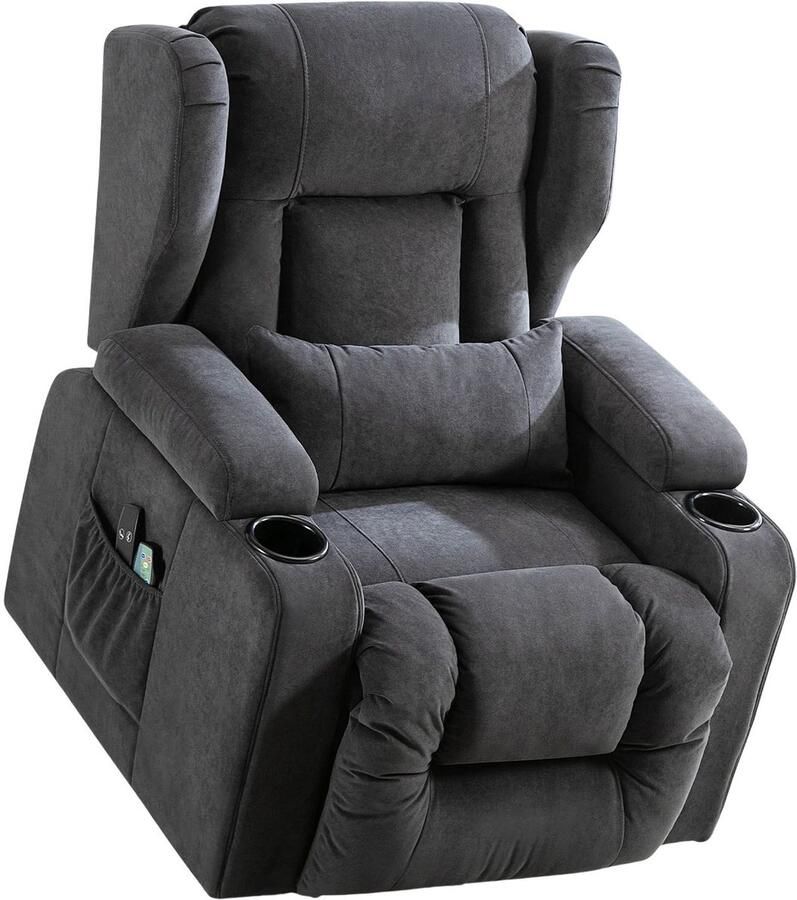 Betaalbare Goederen massagestoel grijs stof massagestoel elektrisch massage stoel Relaxfauteuil woonkamer -thuisbioscoop