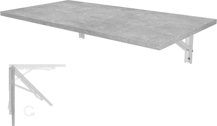Beton wandklaptafel 80x40 cm Inklapbare eettafel voor aan de muur Keukentafel met bartafel Staande tafel voor wandmontage op kantoor Keuken eettafel klaptafel wandmontage