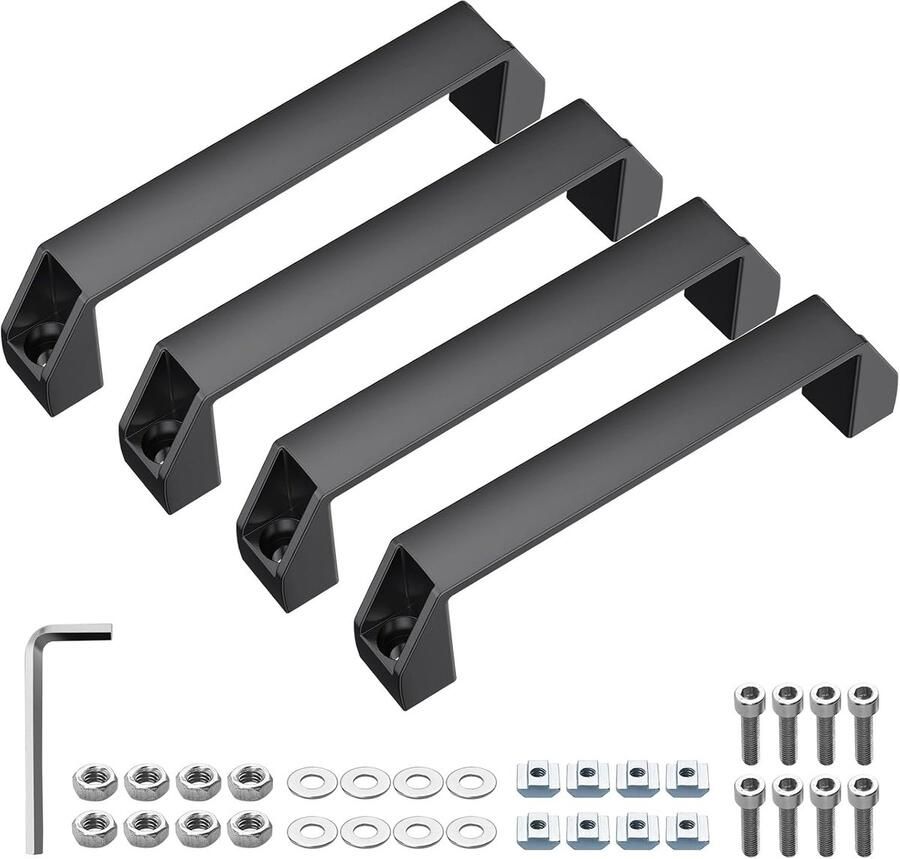 Beugelgreep handgreep aluminium 4 stuks zwart M6