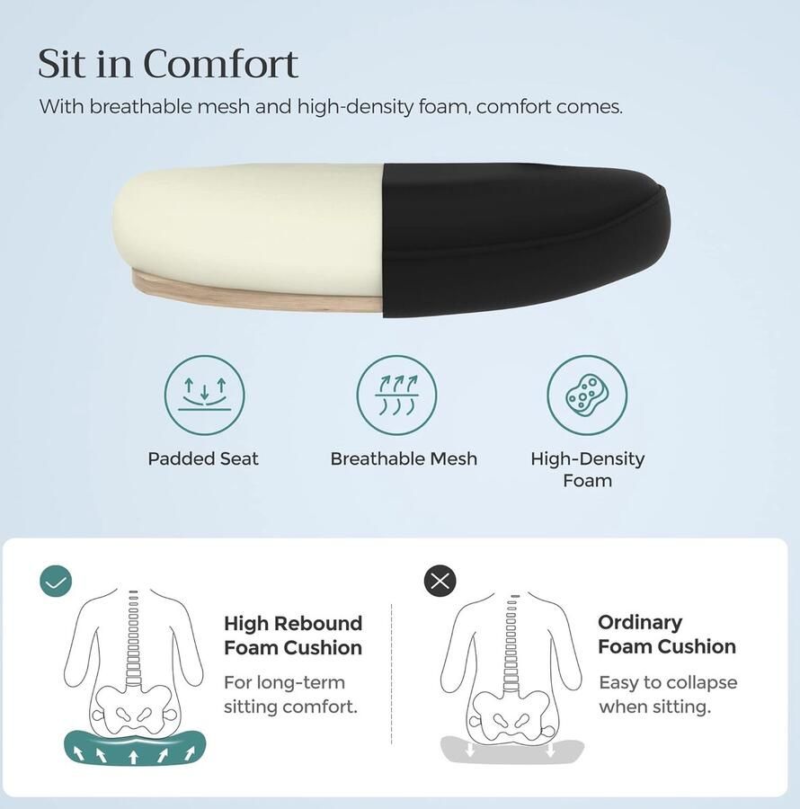 Beweeg over de afbeelding om in te zoomen SONGMICS bureaustoel office chair met opklapbare armleuningen ergonomische computerstoel 360°-draaistoel verstelbare lendensteun zwart OBN37BK - Foto 2
