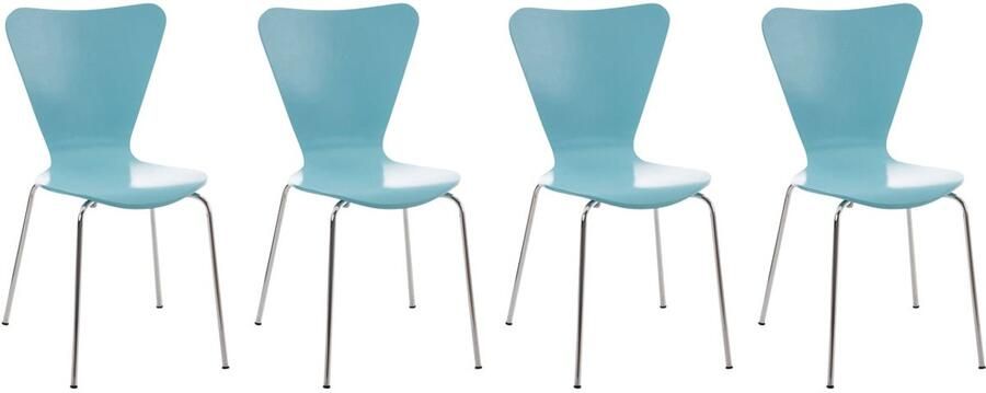 Bezoekersstoel Set 4x Gaststoel Ergonomisch Comfort Stapelbaar Design