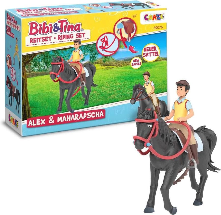 Bibi en Tina Figuren Speelset Paardrijden Alex & Paard Maharadja met Accessoires Kinderspeelgoed voor Meisjes en Jongens