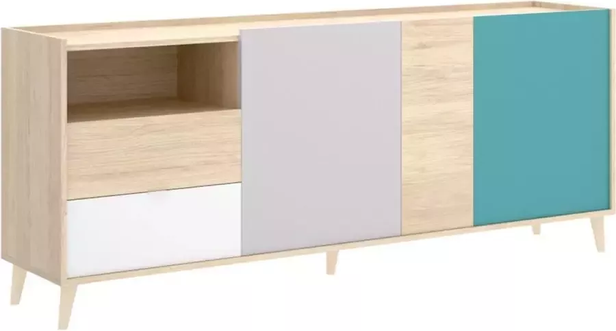 BICA buffetkast 3 deuren & 2 lades Multikleuren L 180 cm x H 75 cm x D 43 cm