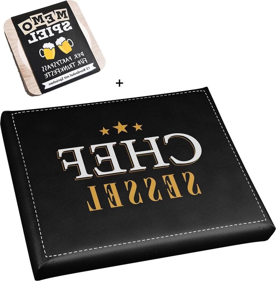 Bierkrat-opzetstuk directiestoel incl. memospel-zitkussen voor balkon en camping Kruk met opbergruimte