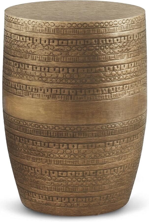 Bijzettafel 15 inch in antiek goud – Stijlvolle metalen accenttafel voor woonkamer en slaapkamer