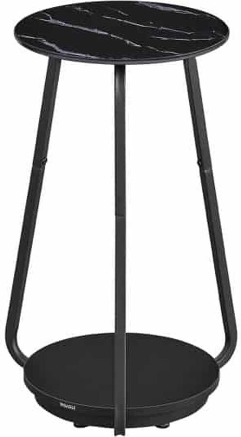 ZAZA Home Bijzettafel ModernLiving 2 lagen glazen bovenblad zwart