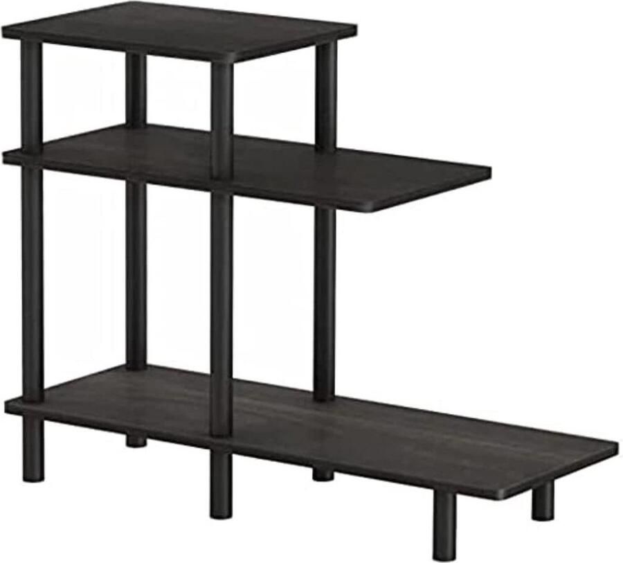 Bijzettafel met 3 niveaus hout espresso zwart Moderne Sofa Accessoire 2949 x 80 x 651 cm Bijzettafel - Foto 2