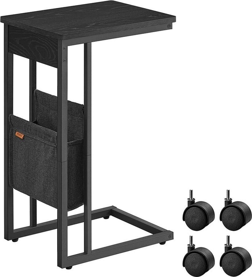 Rootz Living Rootz Bijzettafel Accenttafel Bijzettafel Spaanplaat Staal Polyester 30cm x 40cm x 62cm