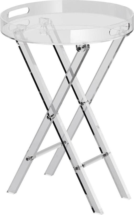 Bijzettafel Acryl End Folding X Leg Koffie Drink Voedsel Snack Woonkamer Slaapkamer Studie 228 inch