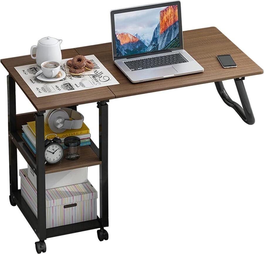 Bijzettafel bed nachtkastje laptop in hoogte verstelbaar bureau met wielen Upgrade-model