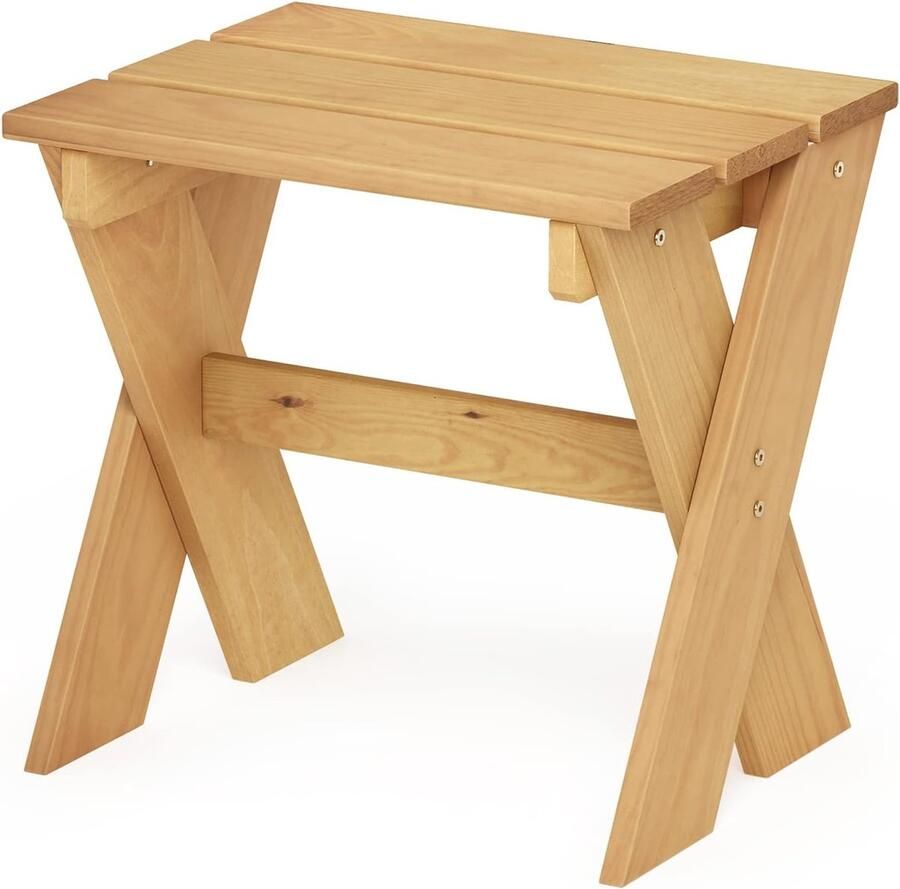 Bijzettafel Bloemenstandaard dennenhout natuurlijk 1 stuk 45 2 x 43 9 x 35 1 cm