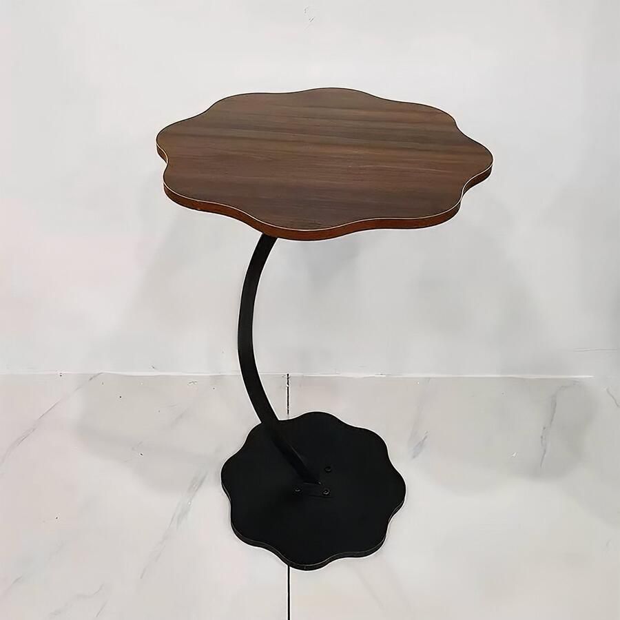 Bijzettafel bloemvormig Laptoptafel Tafeltje Banktafel Bedtafel Laptop desk Koffietafel Bruin