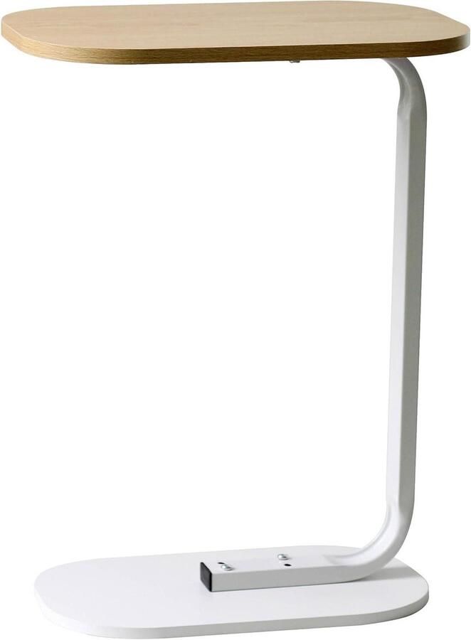 Bijzettafel C-vormig van natuurlijk hout salontafel wit tv-diner sofa tafel woonkamer