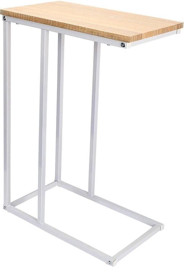 Rootz Living Rootz Bijzettafel C-vormige bijzettafel Moderne salontafel MDF en metalen frame Stabiele constructie 45 cm x 25 cm tafelblad 63 5 cm hoogte