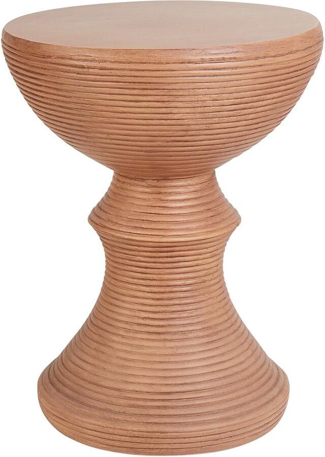 Beliani CALDARO Bijzettafel-Lichte houtkleur-Lichtbeton (MgO)