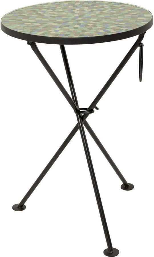 Kare Design Bijzettafel Clack Mosaic Ø35cm groen en blauw