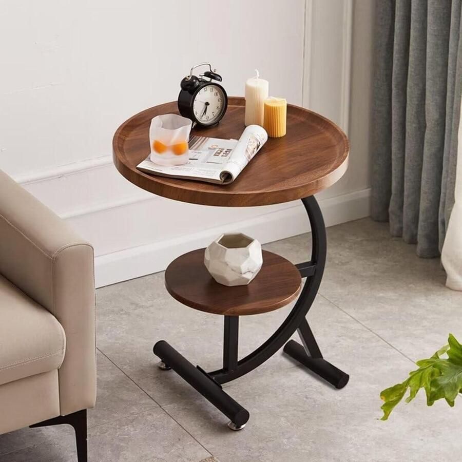 Bijzettafel dubbele plank voor bank en bank ronde salontafel kleine bijzettafel outdoor