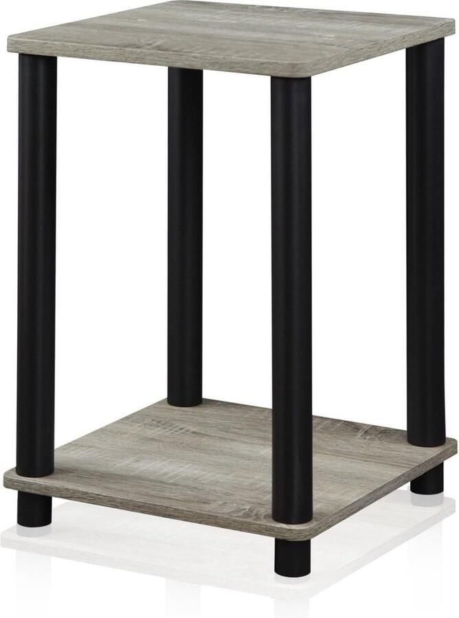 Bijzettafel Eindtafels Hout Frans Eiken Grijs-Zwart