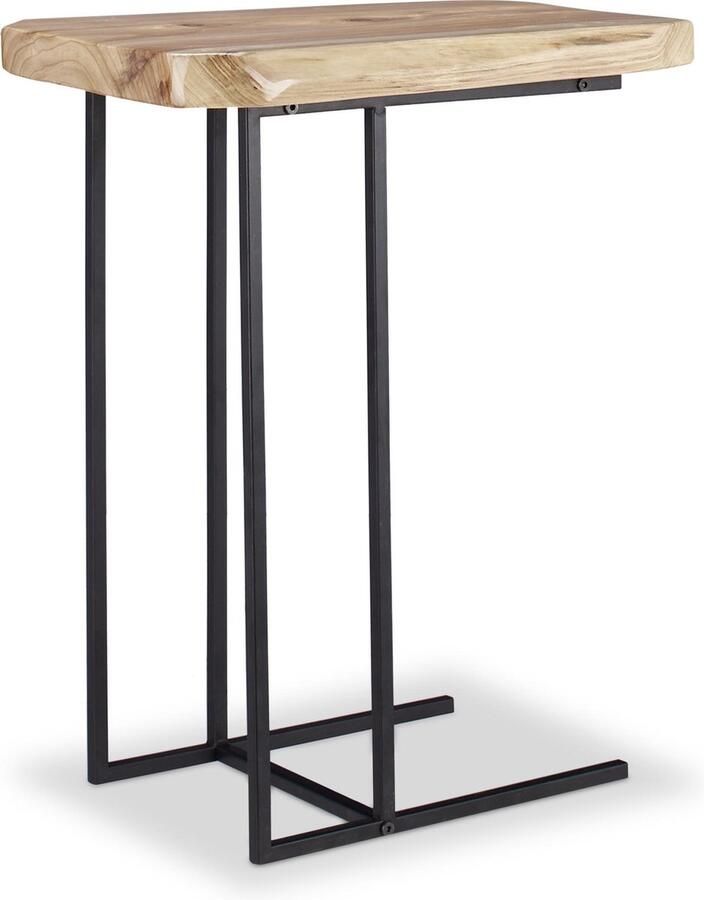 Relaxdays bijzettafel koffietafel cederhout rustiek salontafel siertafel 60cm hoog