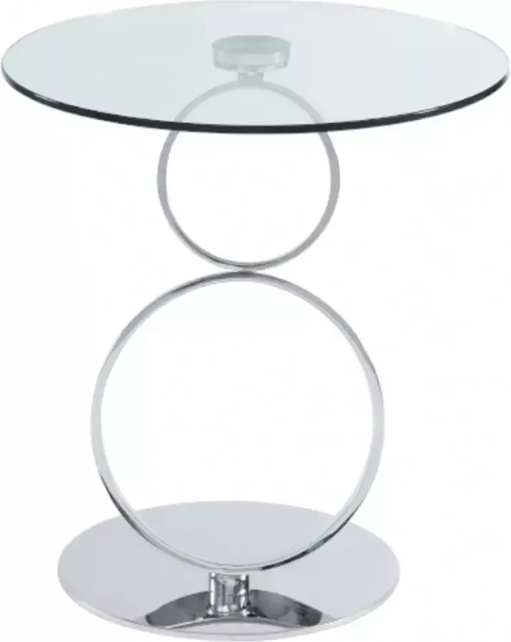 Maison Céphy Bijzettafel JOLINE Transparant gehard glas en stalen voet L 55 cm x H 58 cm x D 55 cm