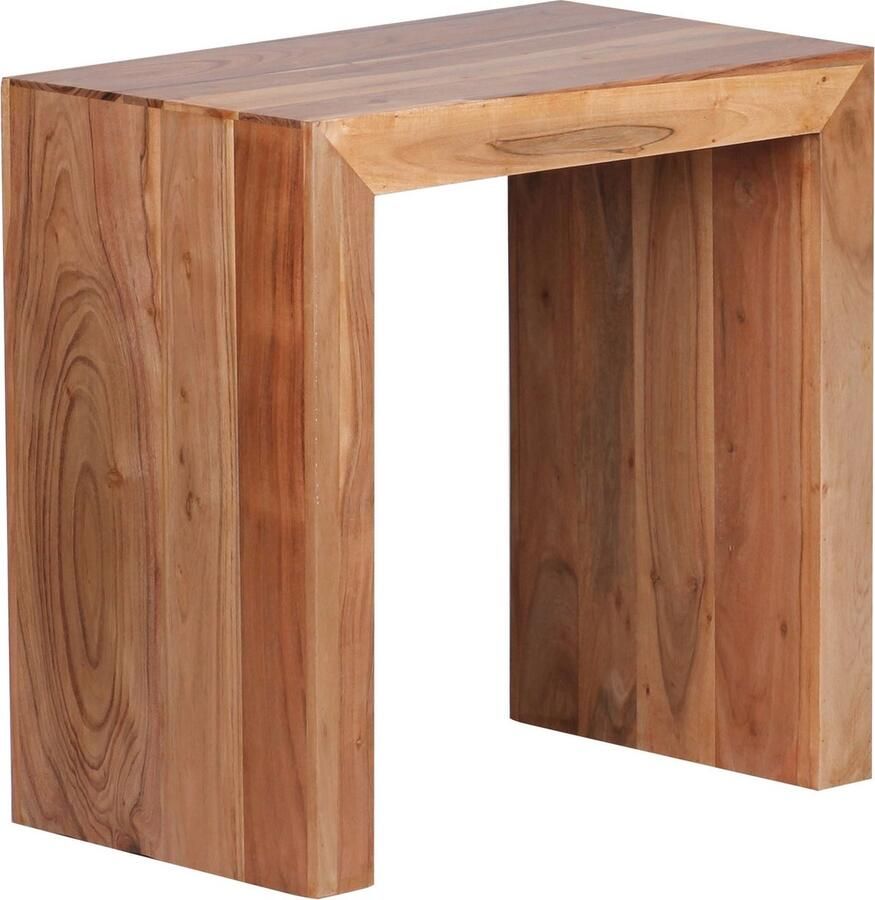 Rootz Living Rootz Bijzettafel Massief Hout Acacia Donkerbruin Landelijke Woonkamer Salontafel 60 x 35 cm