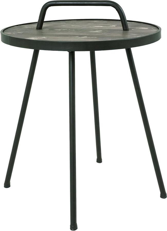 Bijzettafel massief hout vintage bruin Ø 50 x H 65 cm HAKU Möbel