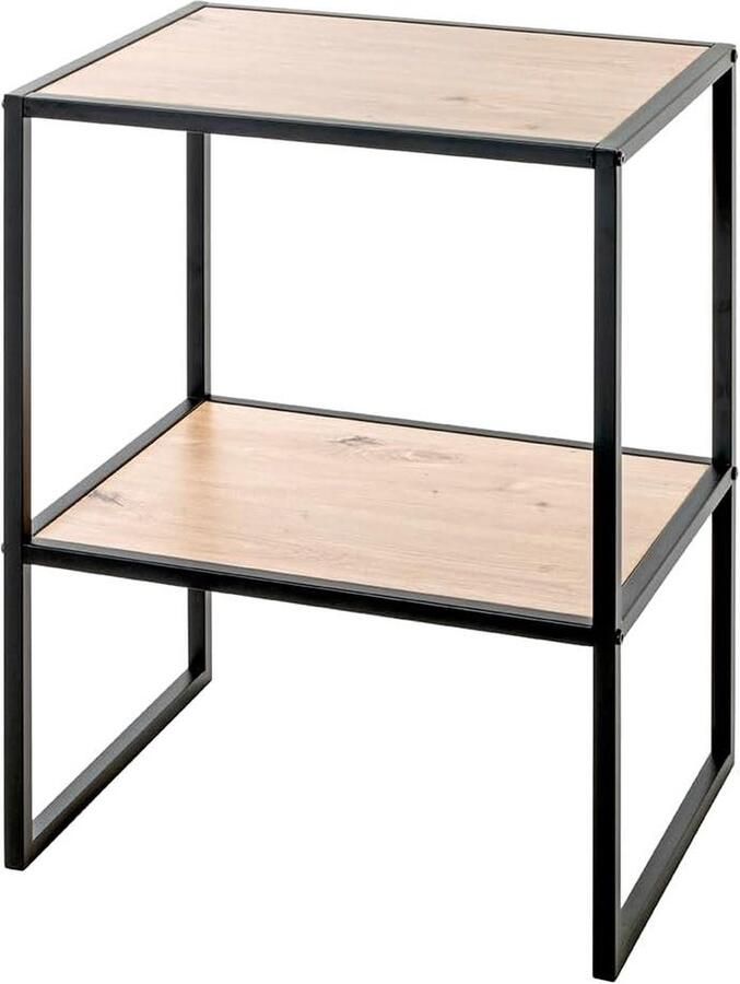 Bijzettafel MDF eiken zwart D 35 x B 45 x H 60 cm