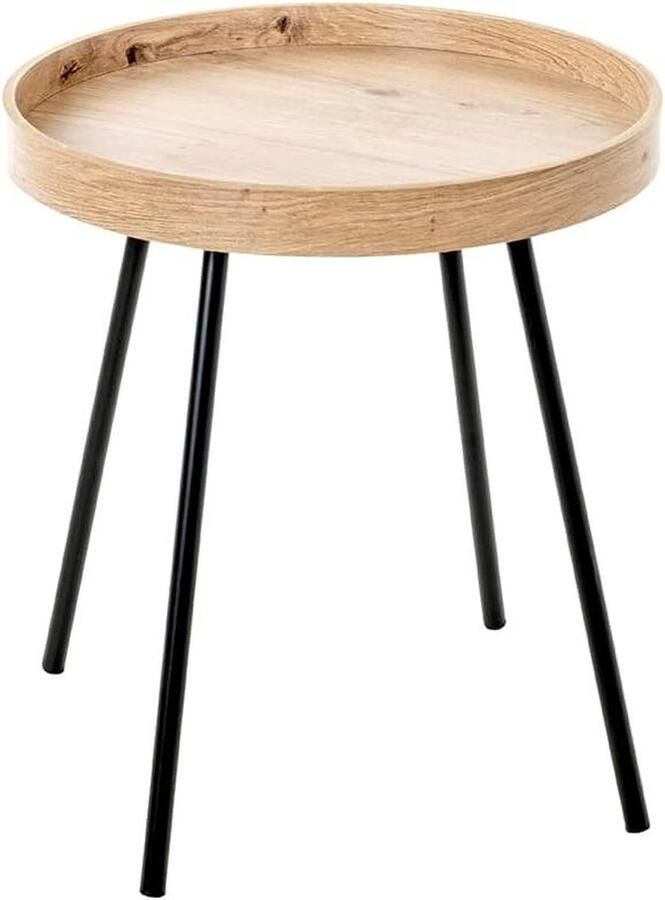 Bijzettafel MDF eikenhout zwart Ø 40 x H 45 cm Scandinavisch design HAKU Möbel