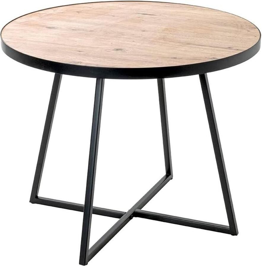 Bijzettafel MDF zwart eikenhout Ø 60 x H 48 cm HAKU Möbel