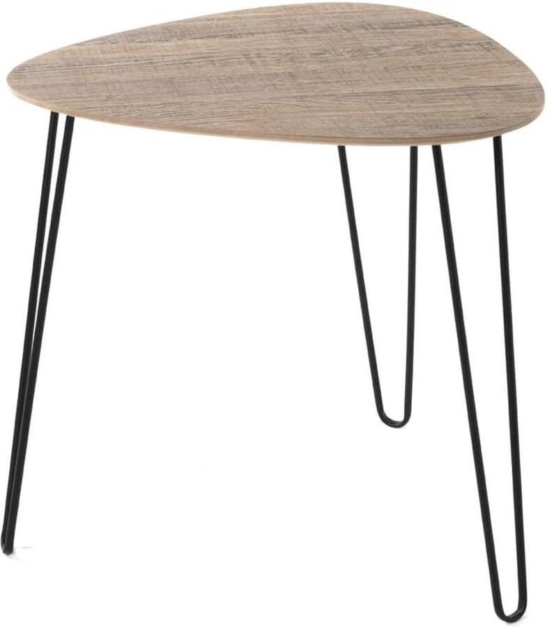 Bijzettafel MDF zwart eikenhout Afmetingen B 48 x D 48 x H 48 cm Bijzettafel