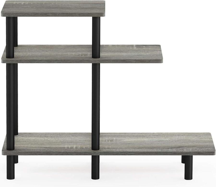 Bijzettafel met 3 niveaus Hout Frans eiken grijs zwart 2949 x 80 x 651 cm