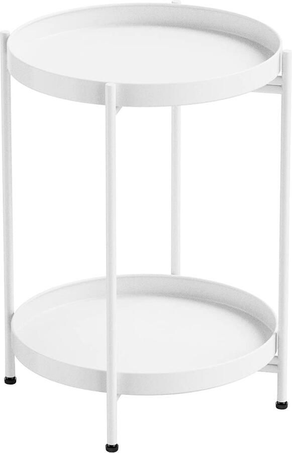 Bijzettafel met afneembaar dienblad multifunctioneel 1 stuk smeedijzer 52 cm hoog