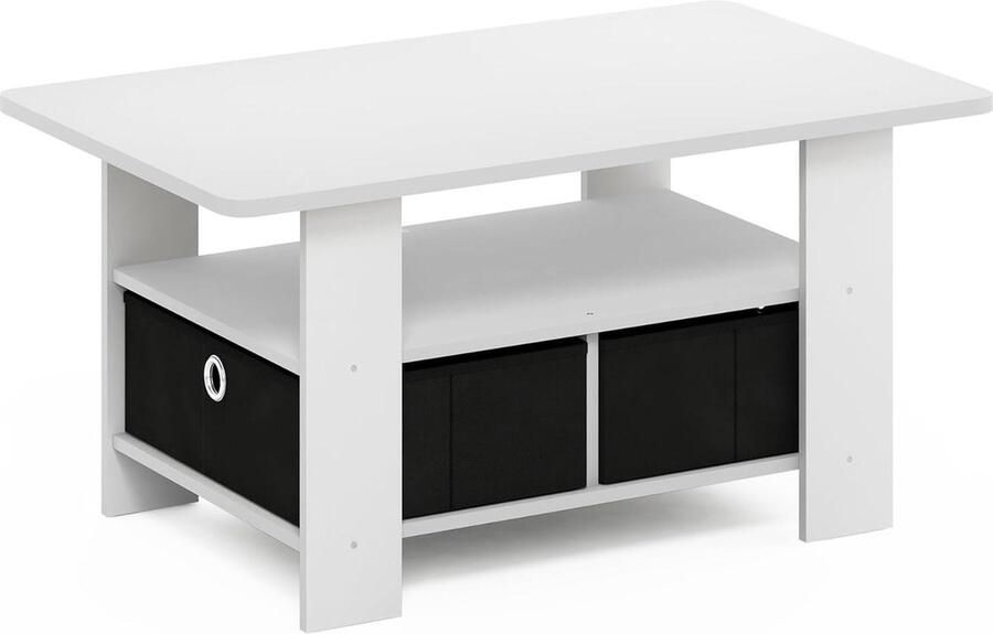 Bijzettafel met lade hout wit zwart eenheidsmaat Andrey