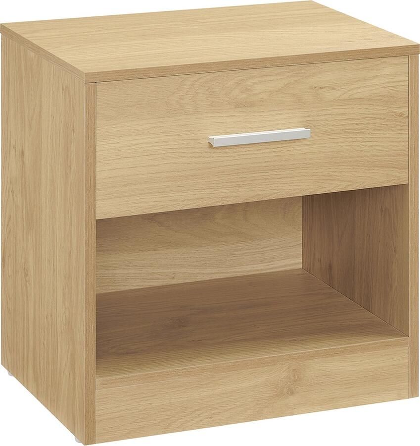 Woon Wereld Bijzettafel met lade open vak strogeel