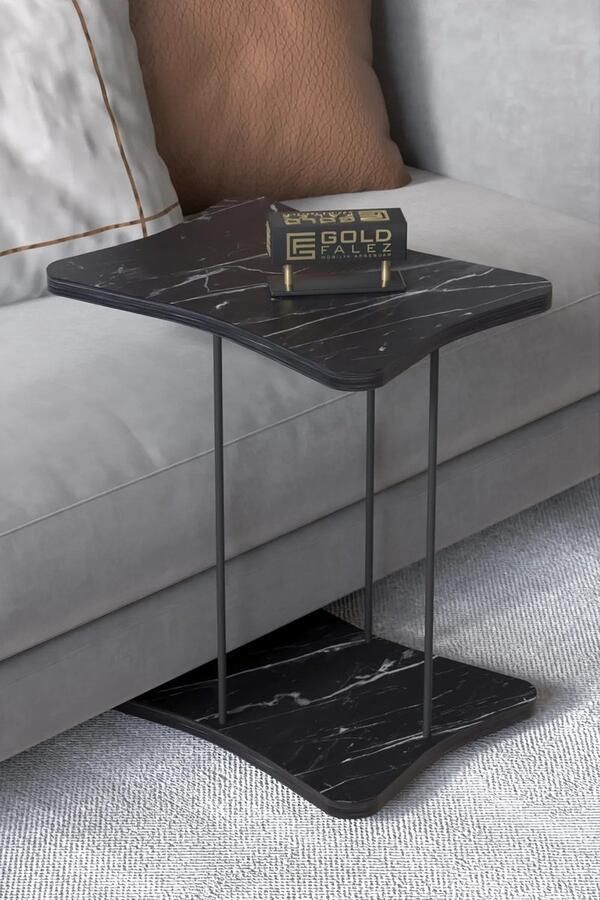 Bijzettafel met Wielen Bijzettafel Woonkamer Bedtafeltje met Wielen Tafeltje op Wieltjes Bijzettafel Zwart