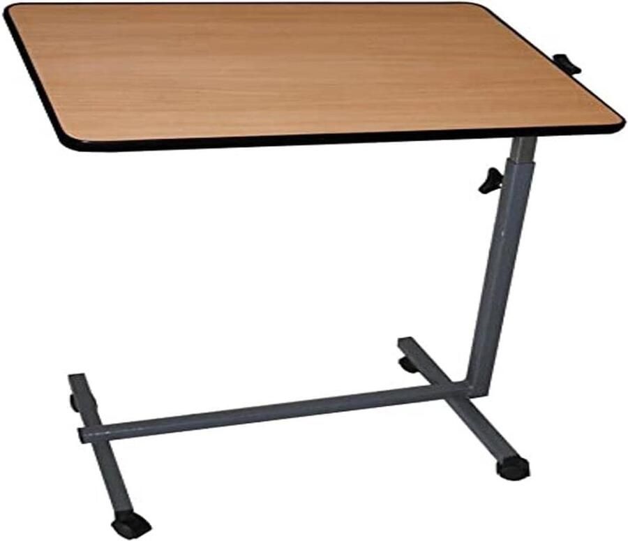 Bijzettafel met wielen multifunctioneel en praktisch 1 stuk hout 40 x 60 x 70 105 cm