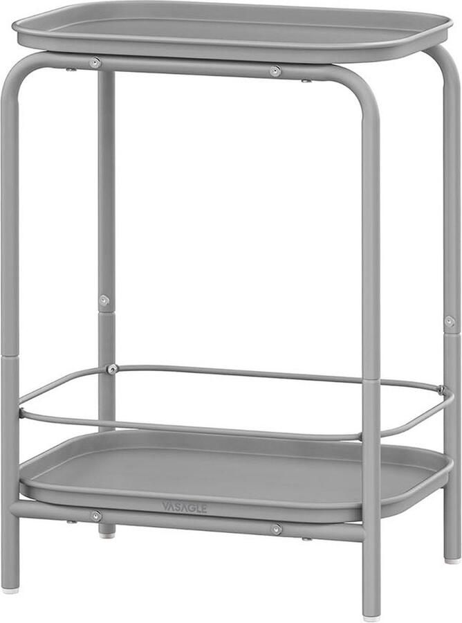 Rootz Living Rootz Bijzettafel Moderne bijzettafel 2 niveaus Duifgrijs Staal 30 cm x 40 cm x 56 cm Lichtgewicht Max. capaciteit van 20 kg