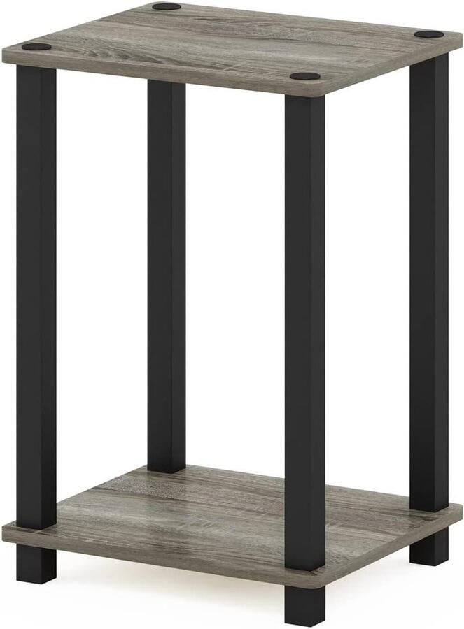 Bijzettafel nachtkastje klein Frans eiken zwart 1-Pack met lade