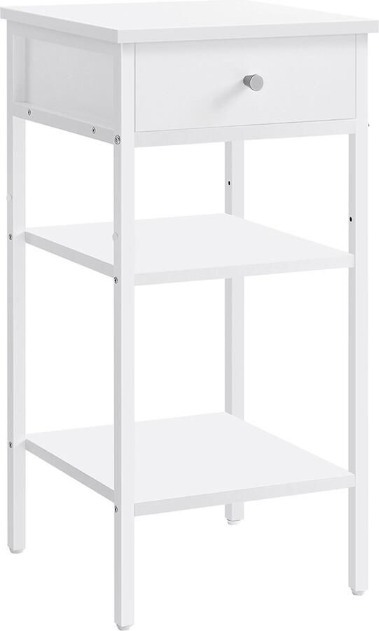 Bijzettafel – Nachtkastje – Met lade – Hout – Wit