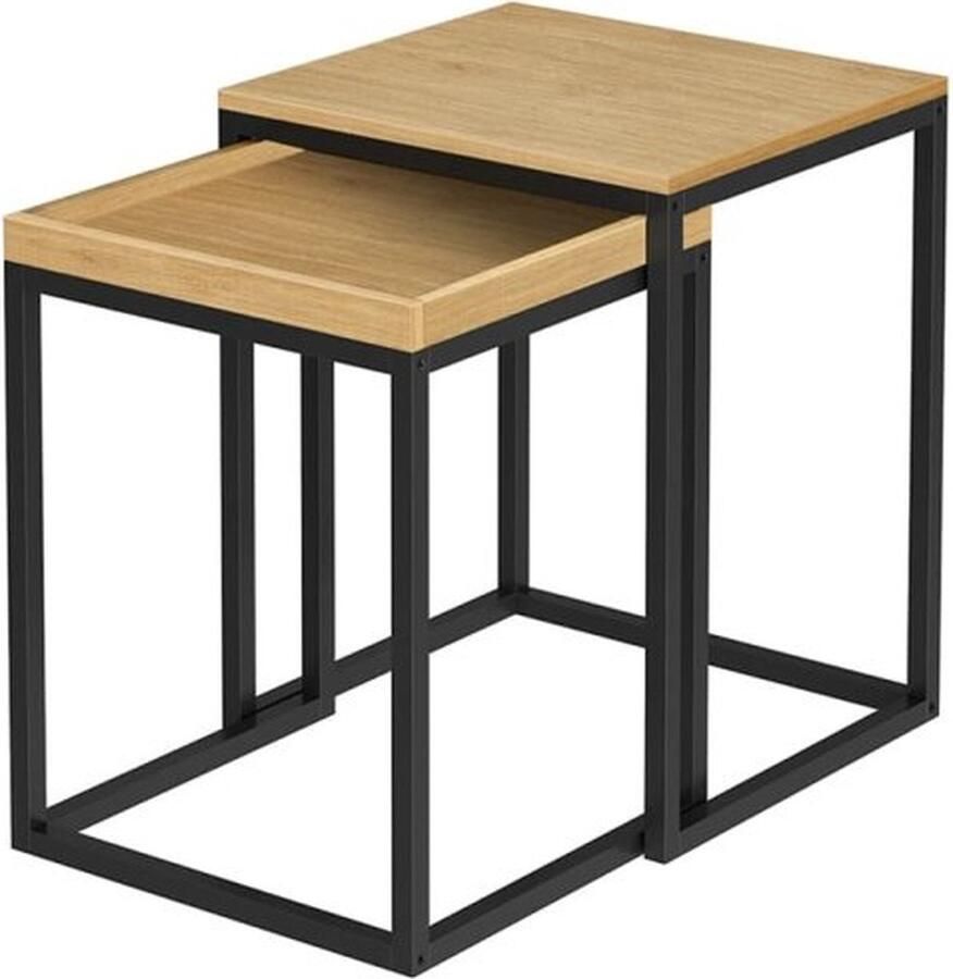 ZAZA Home VASAGLE 2 Pieces Nesting bijzettafels LNT02N Rustic Brown