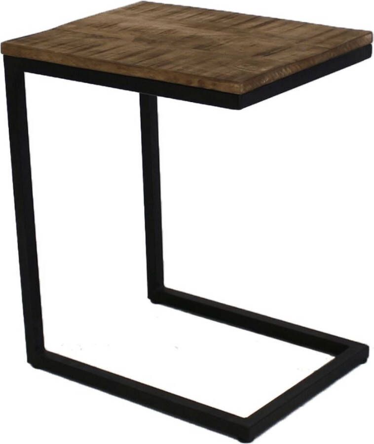Dripio Bijzettafel Nyla XL laptoptafel hout Keukentafel bar Ontbijt Bed Vierkant Zwart 31x40x48cm